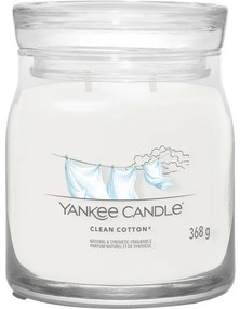 Yankee Candle vonná sviečka Signature v skle stredná Clean Cotton, 368 g, M