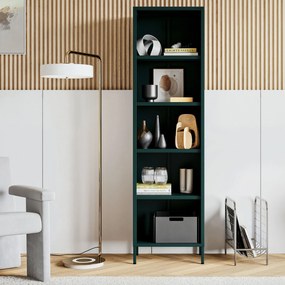 Knižnica do obývačky MARIO, 500 x 1800 x 350 mm, Modern: fľaškovo zelená farba