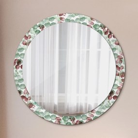 Okrúhle ozdobné zrkadlo Eukalyptus fi 90 cm