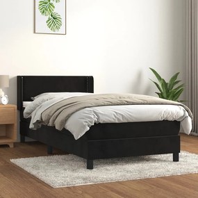 Posteľný rám boxspring s matracom čierny 80x200 cm zamat 3130867