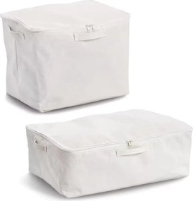 Zeller Present Úložný textilný box so zipsom na uloženie textilu CREAM, 60 × 39 × 18 cm