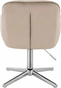 LuxuryForm DESIGN Stolička AVOLA VELUR na striebornom kríži - latte