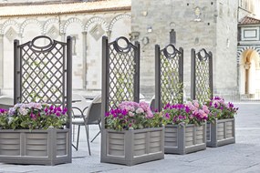 BAMA Kvetináč s dekoračnou mriežkou SEPARE, antracit