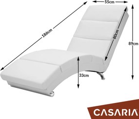 Leňoška LONDON, 186x55x89cm, biela Casaria