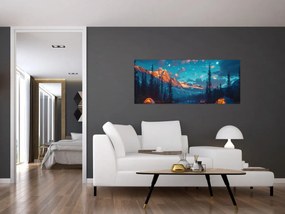 Obraz - Kempovanie v horách (120x50 cm)