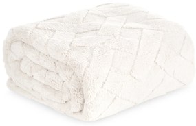DEKA Z MIKROFLANELU CARO 70X160 CM KRÉMOVÁ
