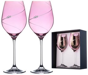 Diamante poháre na biele víno Silhouette City Pink s kryštálmi Swarovski 360 ml 2KS