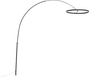 Dizajnová oblúková stojaca lampa čierna vrátane LED s 3-stupňovým stmievaním - Anello