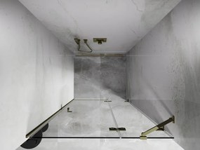 Mexen, Mexen Lunar pravé otočné sprchové dvere 100 cm, transparentné, zlaté - 834-100-000-50-00-P