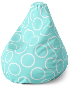 Sablio Sedací vak Pear Biele korunky - 140 x 100 x 25 cm