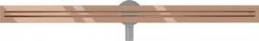Mexen Flat nerezový sprchový žľab s rotačným 360° sifónom 110 cm, vzor SLIM, ružovo-zlatá, 1641110