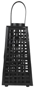Čierna drevená závesná lampáš Bamboo - 21*21*45 cm