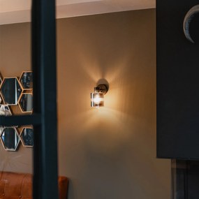 Art Deco stropné bodové svetlo čierne s dymovým sklom nastaviteľné - Laura
