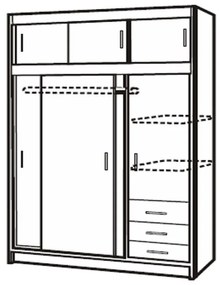 IDEA nábytok Skriňa s posuvnými dverami 53000 dub