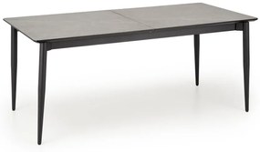 Jídelní rozkládací stůl Charles 180/260 cm šedý mramor/černý