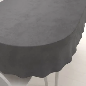 Biante Zamatový oválny obrus Velvet Prémium SVP-017 Tmavo sivý 140x220 cm