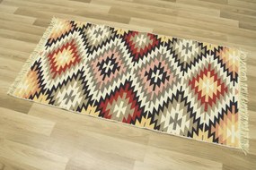 Obojstranný koberec / behúň Kilim Gold Aztecki Etno Romby viacfarebný