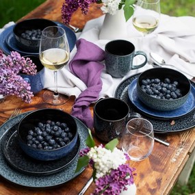 Mäser Jedálenská súprava riadu 16 ks FILIPPA – čierna