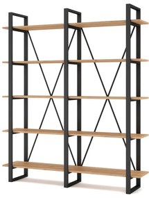 Čierny/prírodný regál v dekore duba 150x180 cm Aviva – Marckeric