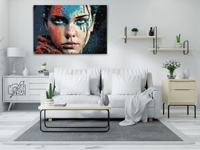 Gario Diamantové maľovanie Pomaľovaná žena Rozmery: 120 x 80 cm, Rámovanie: S vnútorným rámom, Diamanty: Štvorcové