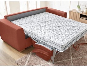 Menčestrová rozkladacia pohovka v tehlovej farbe 225 cm Augustin – Bobochic Paris