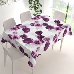 Biante Dekoračný obdĺžnikový obrus PM-029 Veľké fialové kvety 100x160 cm