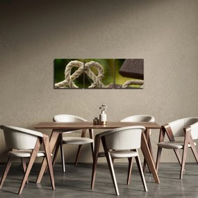 Obraz srdce z lana (s hodinami) (90x30 cm)