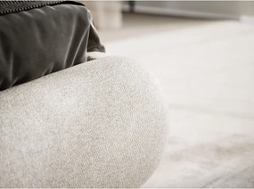 Krémovobiela čalúnená dvojlôžková posteľ s úložným priestorom s roštom 140x200 cm Maumere – Maison de Rêve