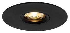 Sada 6 ks Moderné zapustené bodové čierne 12 cm - Buco