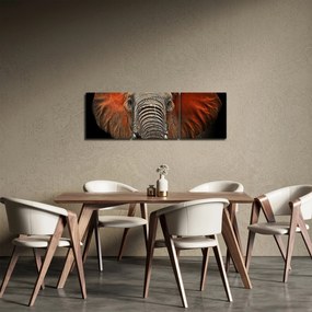 Obraz - Slony z Tsavo (s hodinami) (90x30 cm)