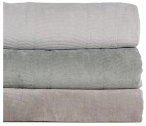 Krémový zamatový prešívaný pléd 230x260 cm – Ixia