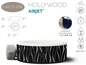 Bestway jacuzzi Lay-Z-Spa HOLLYWOOD 4-6os LED 60059