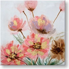 Maľovaný obraz na stenu KVETY 60x60 cm