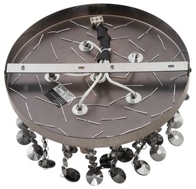 Klasické stropné svietidlo čierne s dymovým sklom - Medusa