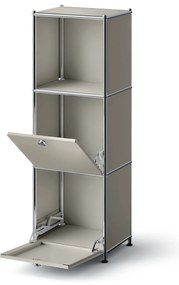 Kovová komoda »CN3 Slim Line« s 2 výklopnými priečinkami, svetlosivá