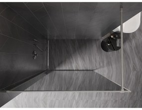 Mexen, Mexen Kioto-XF sprchová stena s rámom 100 x 202 cm, grafit 10 mm, matný nikel - 800-100-104-97-40-X