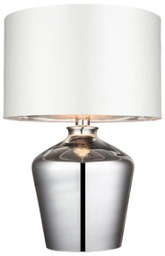 Endon 61198 - Stolná lampa WALDORF 1xE27/10W/230V lesklý chróm/biela