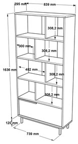 Regál Otto 4 (Orech + Dub). Vlastná spoľahlivá doprava až k Vám domov. 1073586