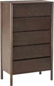 Vysoká komoda Blair s 5 zásuvkami (CD02) údený dub 70x118 cm
