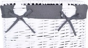 Prútený kôš 40 x 30 x 60 - šedobiely