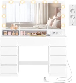 Toaletný stolík so zrkadlom a LED osvetlením RDT146WB01