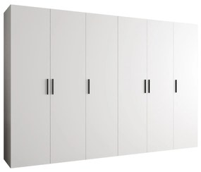 Šatníková skriňa 300 cm Borry 1 (biela + čierna). Akcia -20%. Vlastná spoľahlivá doprava až k Vám domov. 1125791