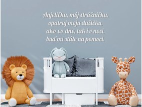 drevko Citát na stenu Anjeličku, môj strážničku Rozmer obrazu: 29 x 61,5 cm, Farba dekorácie: Čierna