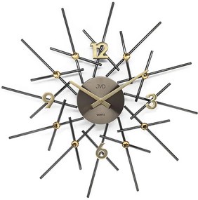 Dekoratívne nástenné hodiny JVD HT102.3 (49 cm) – antracitová a zlatá
