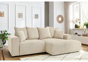 Krémová zamatová rohová pohovka Enjoy – Bobochic Paris