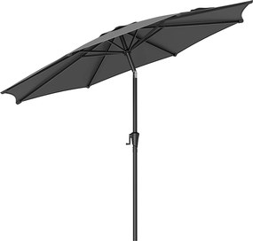 Záhradný slnečník Ø 3m, UPF 50+ (podstavec nie je súčasťou balenia), šedý