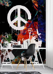 Gario Fototapeta Banksy vojaci a maľovaný znak mieru Materiál: Vliesová, Rozmery: 150 x 210 cm