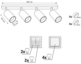 Bodové svietidlo MARIBEL 4xGU10/10W/230V biela