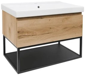 Kúpeľňová skrinka s umývadlom SAT B-Way 79x30x45 cm dub BWAY80OAKFU1, 1 ks