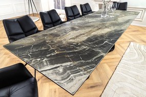 Jedálenský stôl TOMTOC 180-220-260 cm – keramický mramorový vzhľad taupe